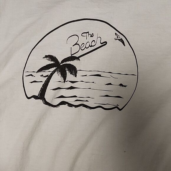 Retro style the beach t shirt white black retro black outline size medium - Picture 2 of 8